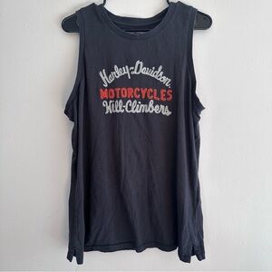 Harley-Davidson Black Tank Top with Red and White Text